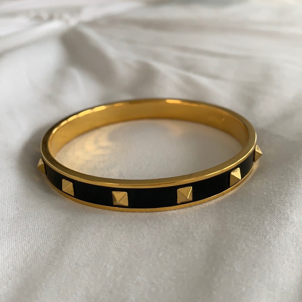 Coach Gold and Black Stud Bangle Bracelet